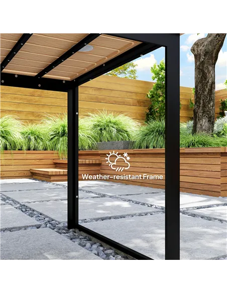 Outsunny Garden Table for 6 People, 160 x 80 x 75 cm Rectangle Outdoor Dining Table with Slatted Top, Metal Frame, for Balcony, 