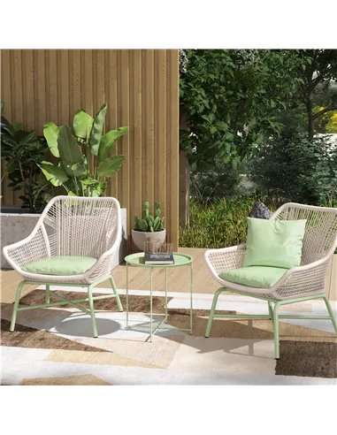 Outsunny Steel Removable Tray Top Garden Table - Green