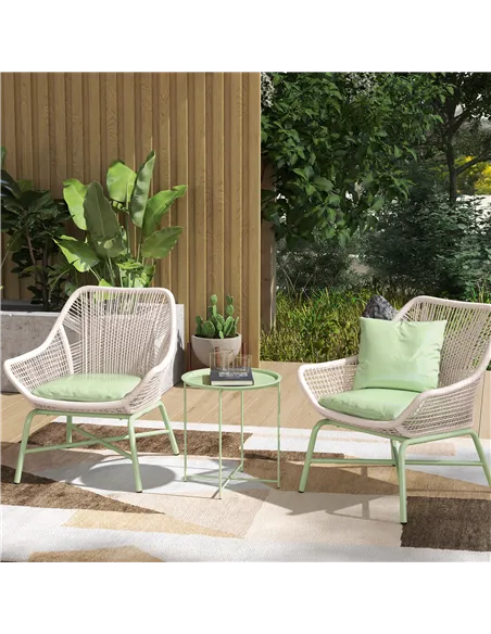 Outsunny Steel Removable Tray Top Garden Table - Green