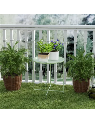 Outsunny Steel Removable Tray Top Garden Table - Green