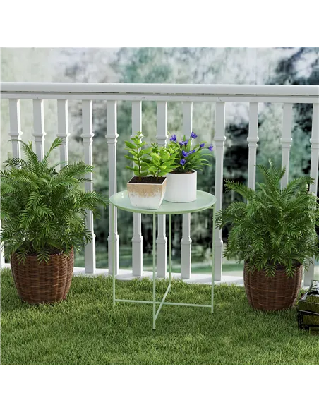 Outsunny Steel Removable Tray Top Garden Table - Green
