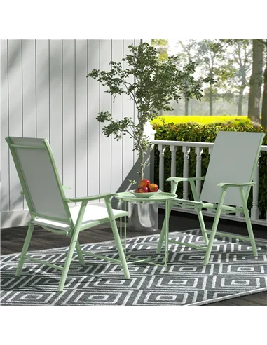 Outsunny Steel Removable Tray Top Garden Table - Green