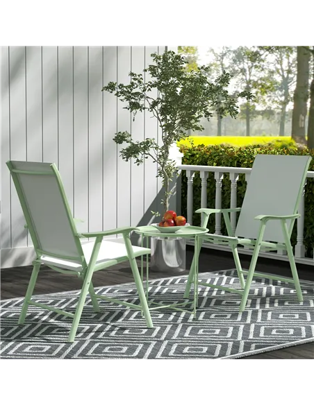 Outsunny Steel Removable Tray Top Garden Table - Green