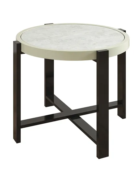 Outsunny Round Small Garden Table, 60cm Outdoor Side Table with Faux Marble Tempered Glass Top, Aluminium Frame for Garden, Pati
