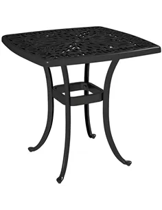 Outsunny Outdoor Garden Table with 38mm Dia. Umbrella Hole, Cast Aluminium Patio End Table with Anti-slip Foot Pads for Garden, 