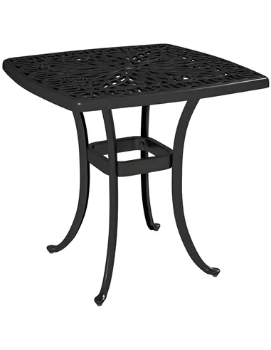 Outsunny Outdoor Garden Table with 38mm Dia. Umbrella Hole, Cast Aluminium Patio End Table with Anti-slip Foot Pads for Garden, 