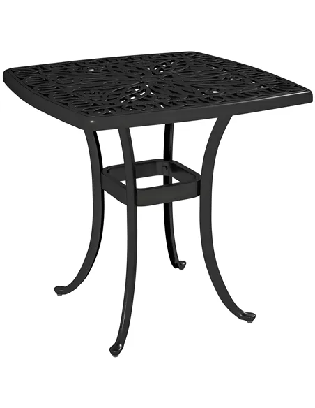 Outsunny Outdoor Garden Table with 38mm Dia. Umbrella Hole, Cast Aluminium Patio End Table with Anti-slip Foot Pads for Garden, 