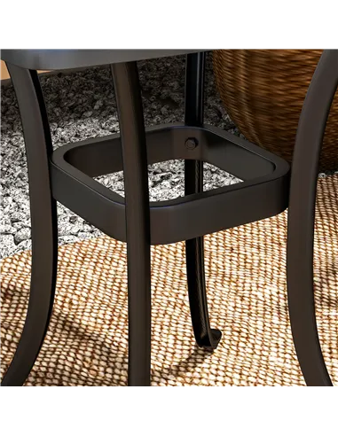 Outsunny Outdoor Garden Table with 38mm Dia. Umbrella Hole, Cast Aluminium Patio End Table with Anti-slip Foot Pads for Garden, 