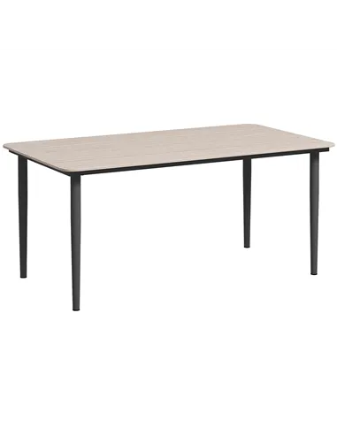 Outsunny Garden Table, Outdoor Dining Table for 6 People, 160 x 90 x 74 cm, with Rust Resistant Metal Frame, WPC Top, for Balcon