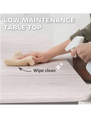 Outsunny Garden Table, Outdoor Dining Table for 6 People, 160 x 90 x 74 cm, with Rust Resistant Metal Frame, WPC Top, for Balcon