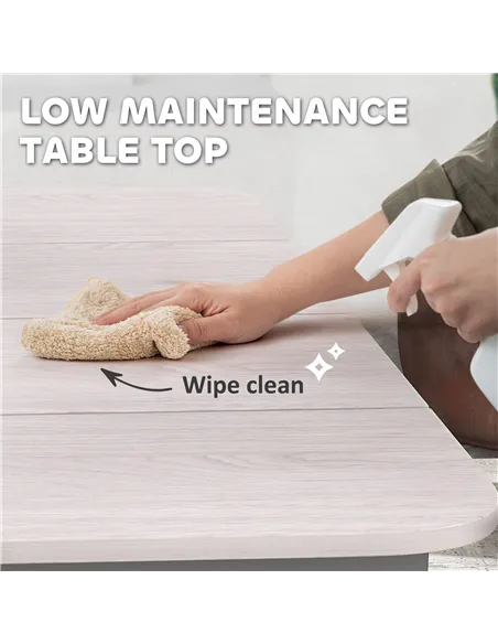 Outsunny Garden Table, Outdoor Dining Table for 6 People, 160 x 90 x 74 cm, with Rust Resistant Metal Frame, WPC Top, for Balcon