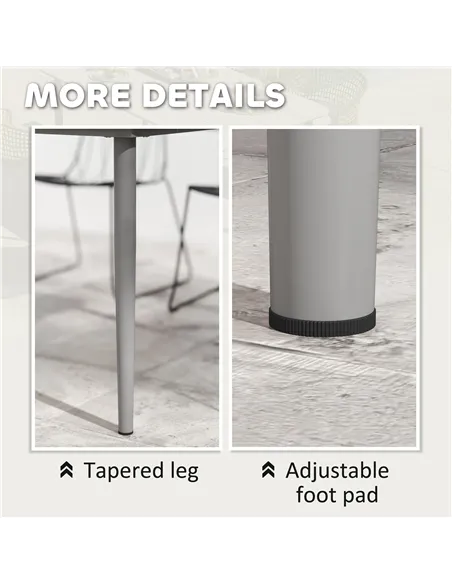 Outsunny Garden Table, Outdoor Dining Table for 6 People, 160 x 90 x 74 cm, with Rust Resistant Metal Frame, WPC Top, for Balcon