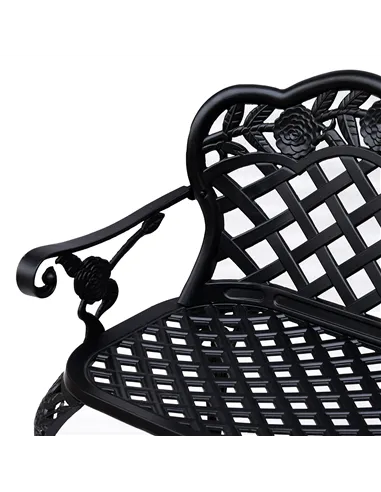 Outsunny Garden Bench, Cast Aluminium, 107Lx58Wx85H cm-Black