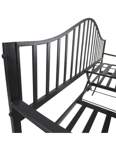 Outsunny Metal Bench W/Table,  150Lx53Wx95H cm