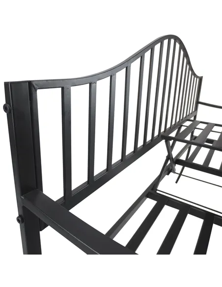 Outsunny Metal Bench W/Table,  150Lx53Wx95H cm