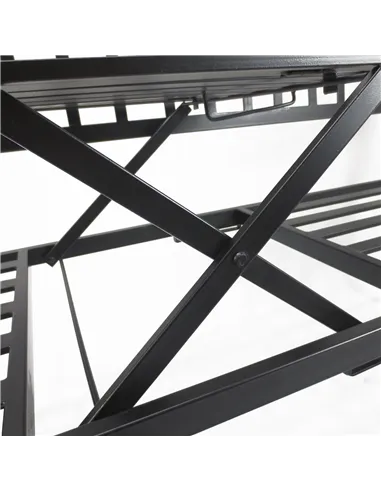 Outsunny Metal Bench W/Table,  150Lx53Wx95H cm