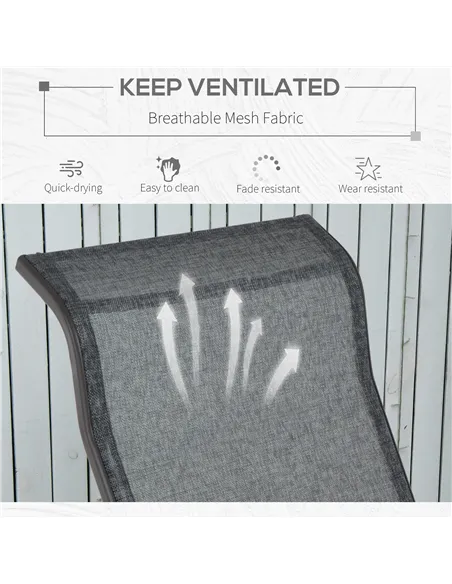 Outsunny Outdoor Gliding Rocking Chair with Sturdy Metal Frame Garden Comfortable Swing Chair, Grey & Brown