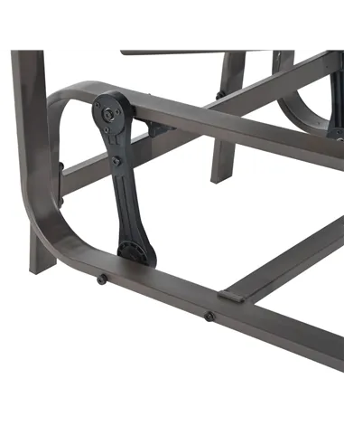 Outsunny Outdoor Gliding Rocking Chair with Sturdy Metal Frame Garden Comfortable Swing Chair, Grey & Brown