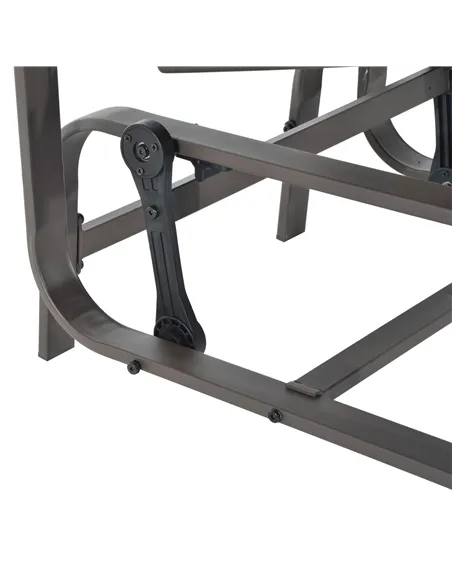 Outsunny Outdoor Gliding Rocking Chair with Sturdy Metal Frame Garden Comfortable Swing Chair, Grey & Brown