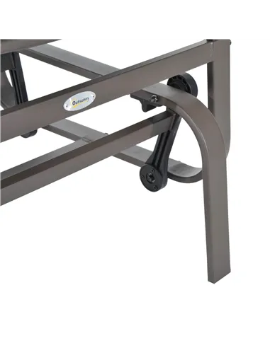 Outsunny Outdoor Gliding Rocking Chair with Sturdy Metal Frame Garden Comfortable Swing Chair, Grey & Brown