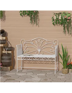 Outsunny Heavy-Duty Garden Bench-White 2