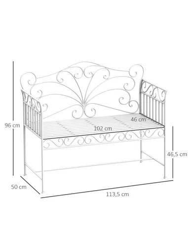 Outsunny Heavy-Duty Garden Bench-White