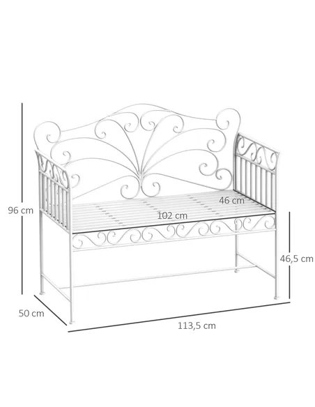 Outsunny Heavy-Duty Garden Bench-White