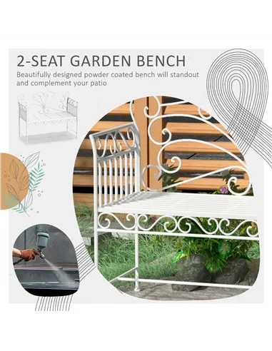 Outsunny Heavy-Duty Garden Bench-White
