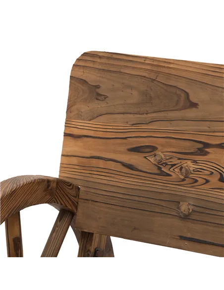 Outsunny Fir Wood 2-Seater Outdoor Garden Wagon Wheel Bench