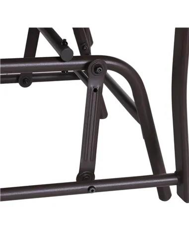 Outsunny Gliding Jack and Jill Seat, with Glass-Top Table - Brown/Grey