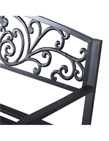 Outsunny 2-Seater Garden Bench, Steel-Black