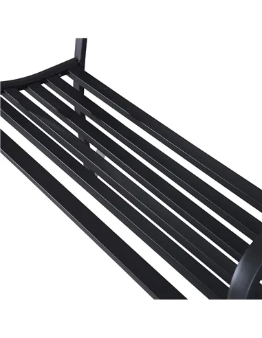 Outsunny 2-Seater Garden Bench, Steel-Black