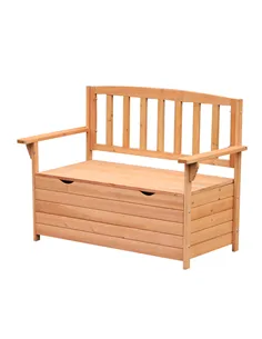 Outsunny Two-Seater Garden Storage Bench - Natural