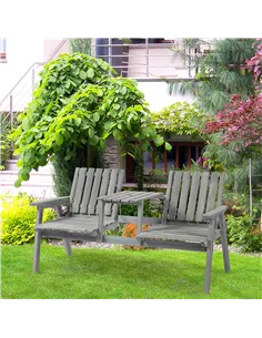 Outsunny 2-Seater Garden Bench Antique Loveseat for Yard, Lawn, Porch, Patio, Steel, Grey 2