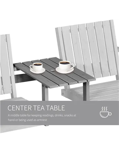 Outsunny 2-Seater Garden Bench Antique Loveseat for Yard, Lawn, Porch, Patio, Steel, Grey