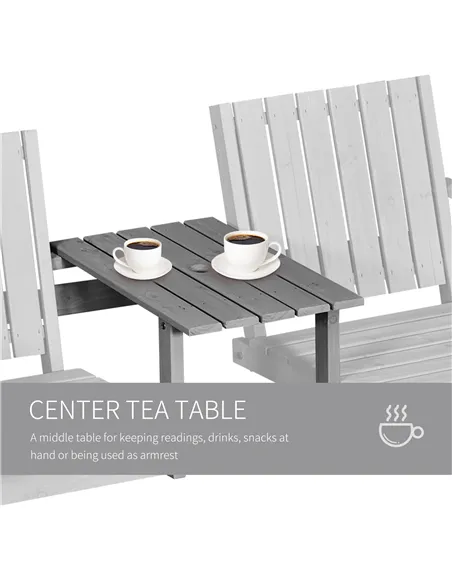 Outsunny 2-Seater Garden Bench Antique Loveseat for Yard, Lawn, Porch, Patio, Steel, Grey