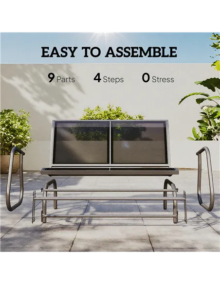 Outsunny 2-Person Outdoor Glider Bench Patio Double Swing Gliding Chair Loveseat w/Power Coated Steel Frame for Garden Patio Por