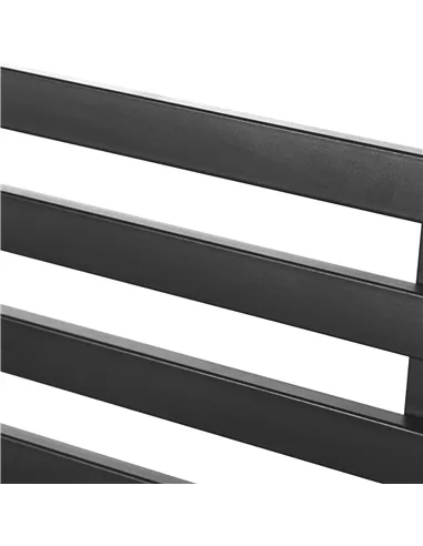 Outsunny Stylish 2 Seater Metal Garden Porch Chair Bench Stable Patio Outdoor Park Metal Bench - Black