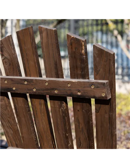 Outsunny Fir Logs Love Seats with Wheel-Shaped Armrests, Large Load-Bearing Chair, Natural Wood Grain