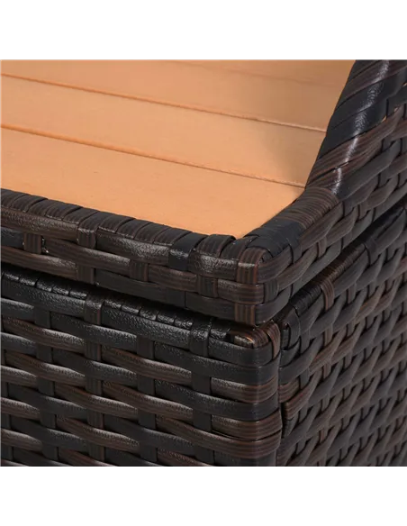 Outsunny 130 L Rattan Garden Storage Box, with Seat - Mixed Brown
