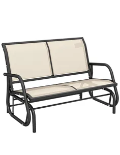 Outsunny 2-Person Outdoor Glider Bench Patio Double Swing Gliding Chair Loveseat w/Power Coated Steel Frame for Garden Patio Por