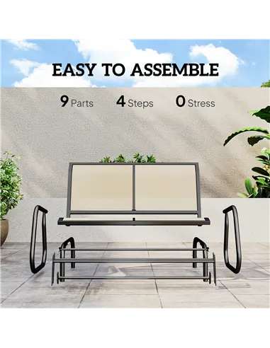 Outsunny 2-Person Outdoor Glider Bench Patio Double Swing Gliding Chair Loveseat w/Power Coated Steel Frame for Garden Patio Por