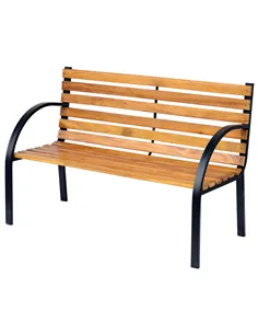 Outsunny Garden Bench, 122Lx60Wx80H cm-Steel/Wood