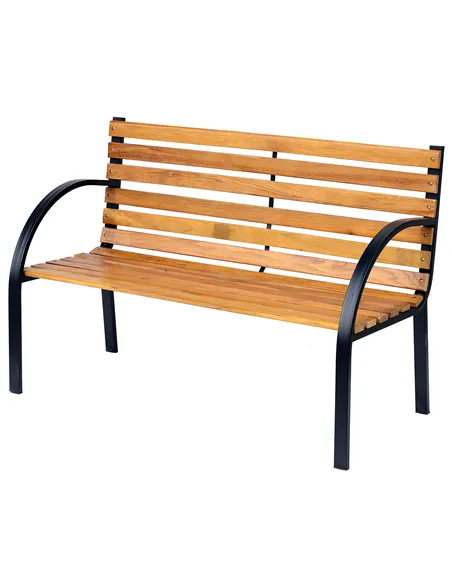 Outsunny Garden Bench, 122Lx60Wx80H cm-Steel/Wood