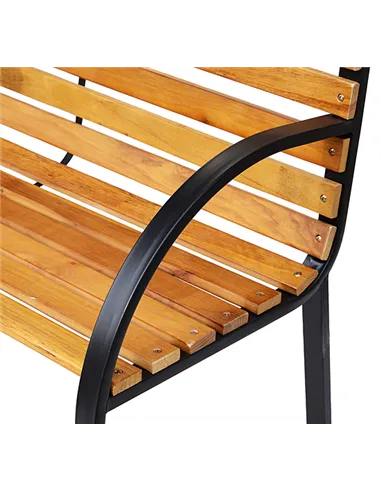 Outsunny Garden Bench, 122Lx60Wx80H cm-Steel/Wood