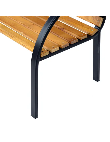 Outsunny Garden Bench, 122Lx60Wx80H cm-Steel/Wood