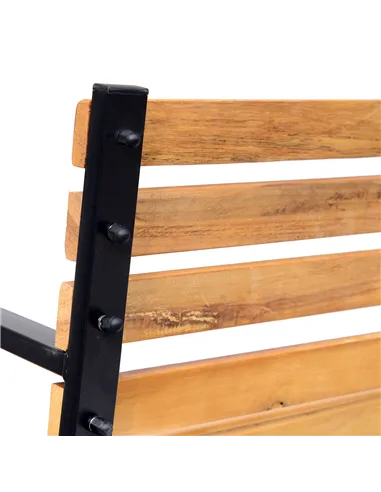 Outsunny Garden Bench, 122Lx60Wx80H cm-Steel/Wood