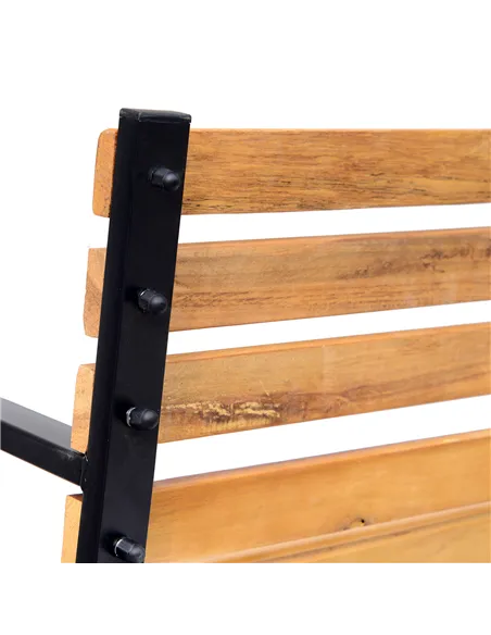 Outsunny Garden Bench, 122Lx60Wx80H cm-Steel/Wood