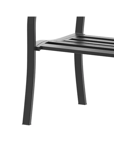 Outsunny Garden Bench Furniture Patio Park 2 Person Chair Seat Steel Black 120cm Outdoor