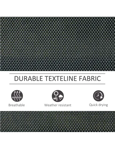 Outsunny 3-Seat Glider Rocking Chair for 3 People Garden Bench Patio Furniture Metal Frame, Black